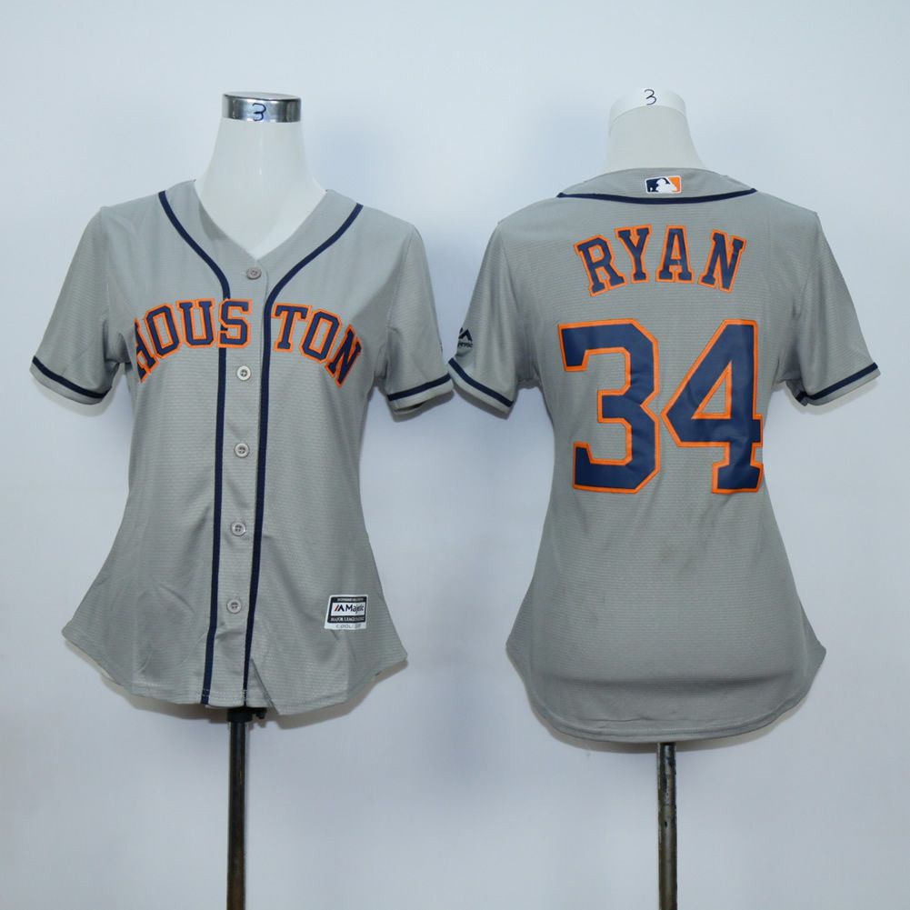 Women Houston Astros 34 Ryan Grey MLB Jerseys